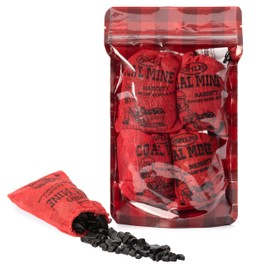 Coal Mine Naughty Black Nugget Gum - 4 Bags In Decorative Plaid Holiday Packaging