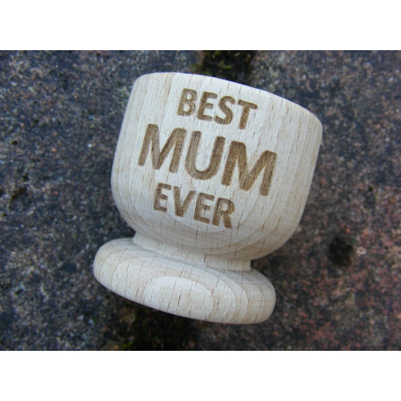 FastCraft BEST MUM EVER GREATEST WOODEN EGG CUP PRESENT IDEA