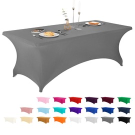 LZY Spandex Fitted Stretch Table Cover for 6 ft or 4ft or 8ft Folding Table, Rectangular Cocktail Tablecloth, Perfect for Party or Banquet
