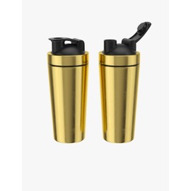 bvkhary bvkhary BKRY Protein Shaker Bottle - 739ml - BPA-Free, Leak-Proof - Ideal for Mixing Protein Powders and Supplements - Gym - Metal - Stainless Steel (GOLD)