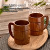 Wooden Beer Mug with Handle 300ml Prevent Scald Carved Drinkware
