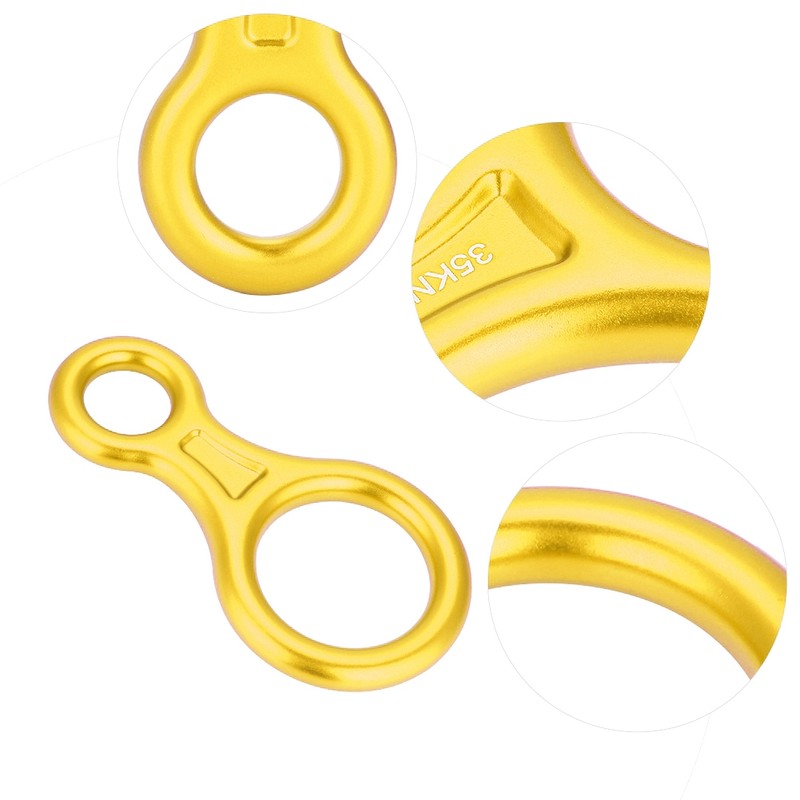 35KN Figure 8 Word Rope Descender Rappel Ring Rock Climbing