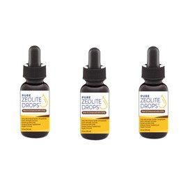 Pure Zeolite Drops 3 Pack Fulvic and Humic Acid Immune Gut Support Easy to Take 100% Bioavailable Pure Liquid Zeolite Suspension Enhanced with DHQ, Natural Immune System Modulator