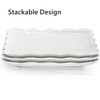 Tebery Set of 4 Square Embossed Ceramic Plate, 10 Inch