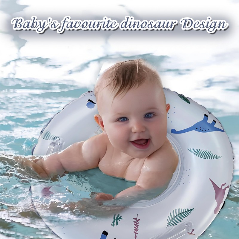 NICECONE Baby Swim Ring - Blue Dinosaur Inflatable Pool Float