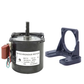 CHANCS Permanent Magnet Synchronous Gear Motor 60KTYZ 110V 100-120RPM Electric Motor Large Torque Small Motor with Motor Bracket Support Fixed Base