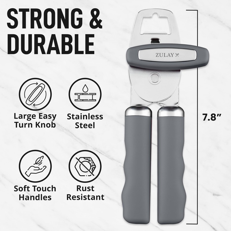 ZK Can Opener - Comfy Grip - Gray