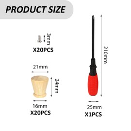 CQQNIU 20 Pieces of Wooden Furniture Handles, with 20 Screws and 1 Screwdriver, DIY Furniture Materials, Suitable for Cabinets, Drawers, Doors