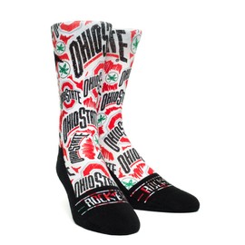 Ohio State Buckeyes Logo Sketch White Socks (Small/Medium)