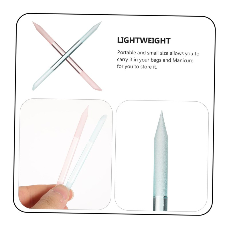 Healeved 2pcs Nail Manicure File Glass Nail Files Trimming Kit