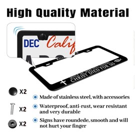 Christian License Plate Frame Romans 5：8 License Plate Holder for Car Accessories for Car Auto Tag Frame Size 12 x 6 Inches with 2 Holes and Screws