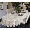 MforStyle Lace Large Tablecloth Oval OR Round White OR Beige