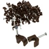 Round Brown 6 mm Cable Clips Secure Fasteners Cable [Pack