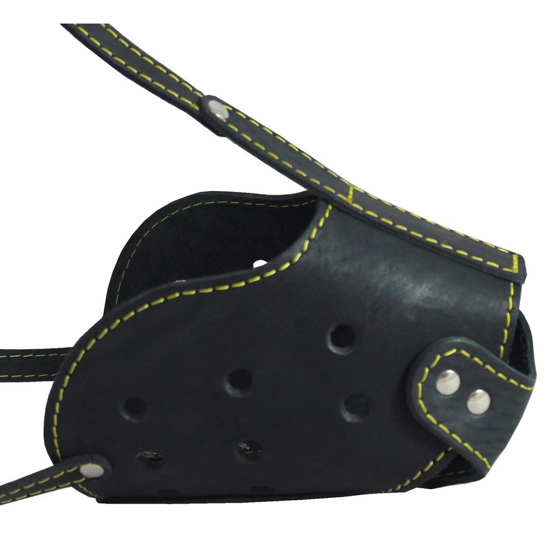 Real Leather Cage Basket Secure Dog Muzzle - German Shepherd,