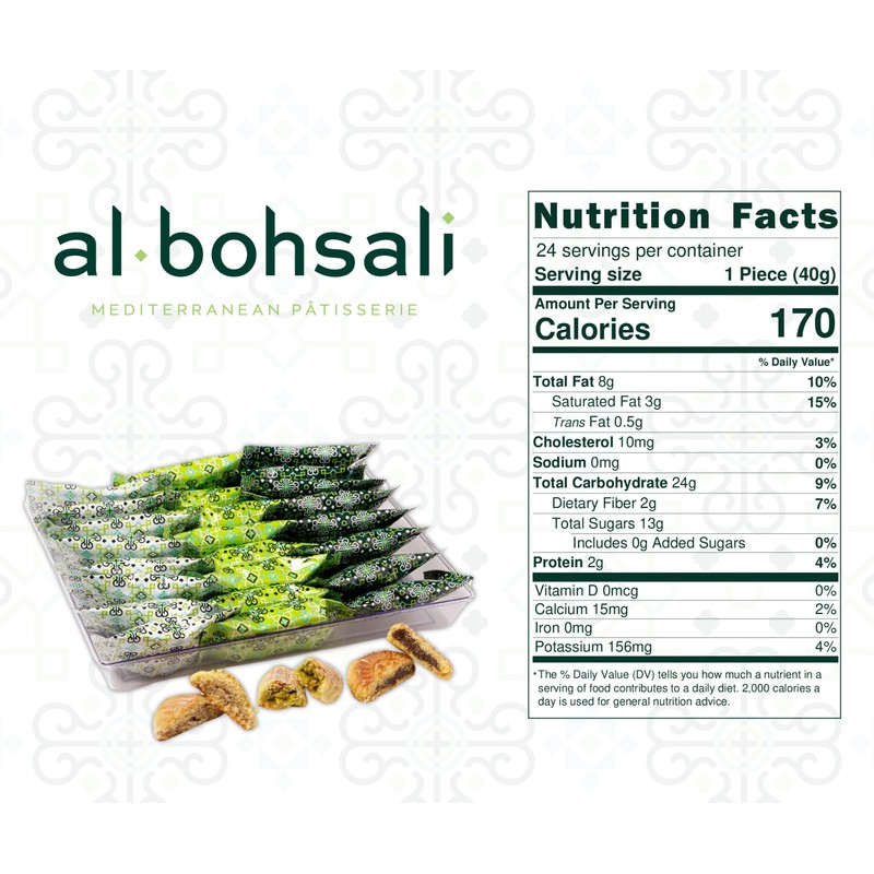 Al Bohsali Maamoul Pistachio, Walnut, and Date Filled Shortbread Cookies