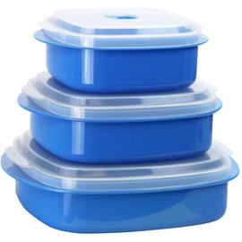 Calypso Basics by Reston Lloyd 6-Piece Microwave Cookware, Steamer and Storage Set, Azure
