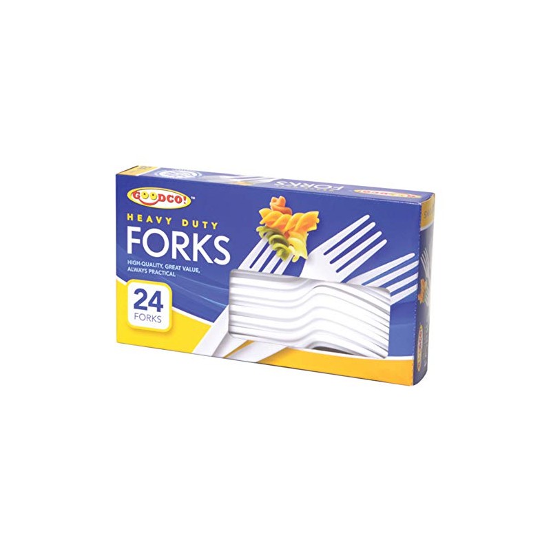 GoodCo! Heavy Duty Plastic Forks - Box of 24