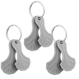 Shopping Cart Key Set, Removable Canadian Loonie and Quarter Design, 3 Sets, Multiple Colours (Grey)