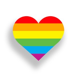 Rainbow Mini Heart Flag Sticker 6 Pack Set Full Color Car Truck Laptop Window Bumper Phone Decal