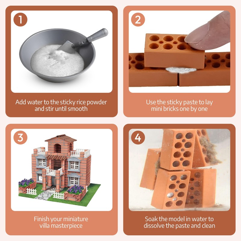 Generisch DIY Mini Brick House Construction Set for Kids -