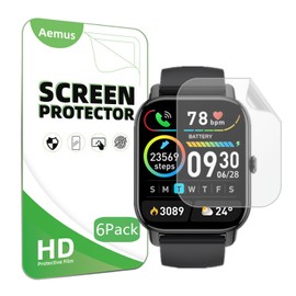 Aemus Compatible for Mindimp P66D 1.85" Smart Watch Screen Protector (6 Pack) Compatible for aycy P114 Smartwatch Flexible Full Coverage Clear TPU Film