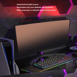 Curved Monitor Light Bar, 3 Color Temperature LED Computer Desk Lamp Touch Control Monitor Lamp Type C Computer Light Clip on Keyboard Light