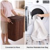 StorageWorks Laundry Hamper with Lid, Foldable Bamboo Laundry Basket, Clothes