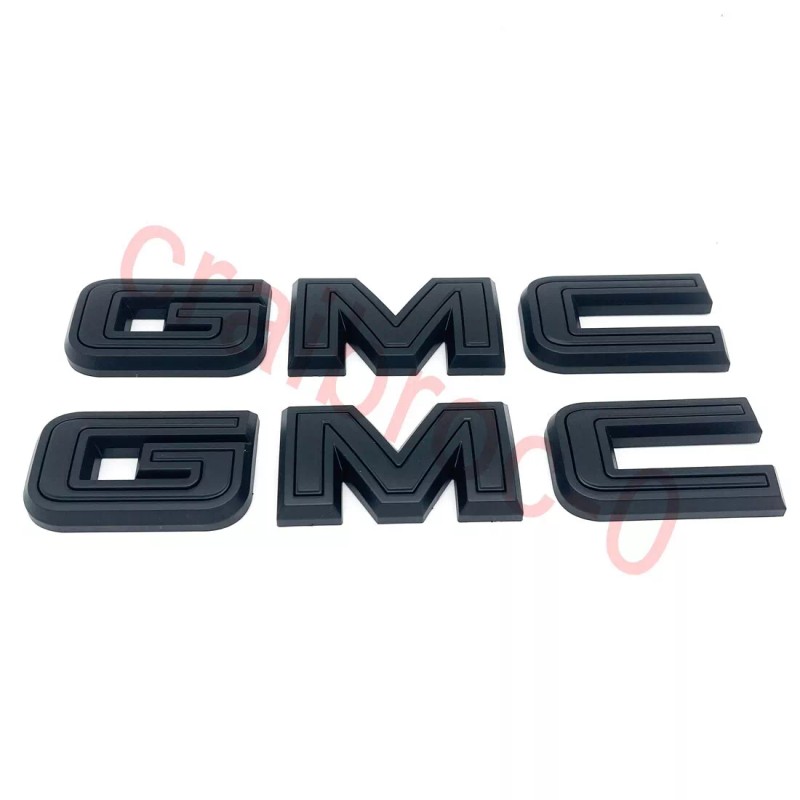 Auto NEW Front Rear Black Emblem Overlay 2019-2025 GMC Sierra