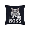 I'm The Boss Funny Nebelung Cat Lovers & Owners Throw