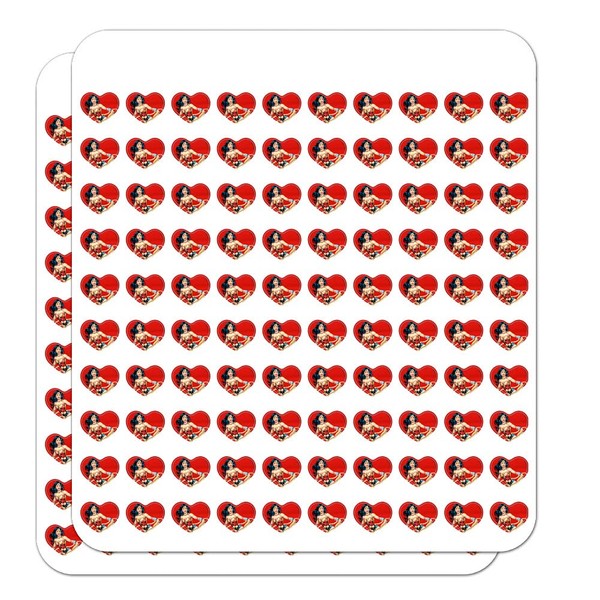 Wonder Woman Character Heart Shaped Planner Calendar Scrapbook Craft Stickers