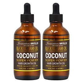 Jamaican Wild Black Rice Bran Oil Coconut Oil 4oz (Pack of 2)