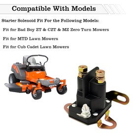 108-5349-00 Starter Solenoid Relay for Riding Lawn Mower, 12V Relay Switch, Fit for Bad Boy Zero Turn Mowers ZT, CZT, MZ, MTD, Replace 925-1426A, 852-1251-210