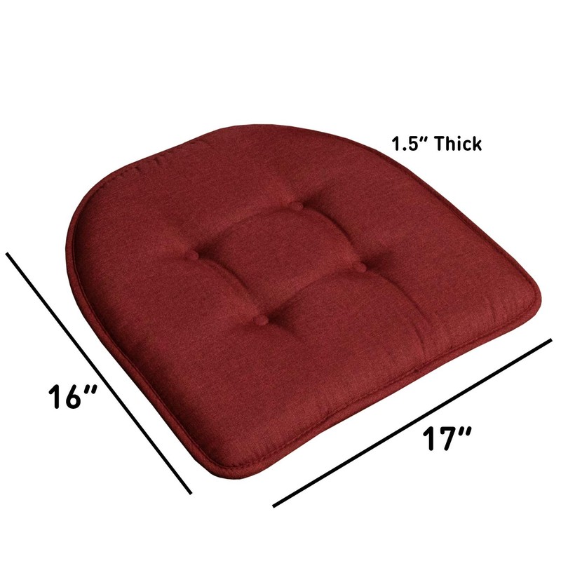 Sweet Home Collection Chair Cushion Memory Foam Pads Tufted Slip