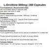 L-Ornithine 600mg Capsules | Pure No Fillers | Vegan (360)