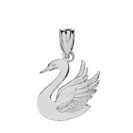 Fine 925 Sterling Silver Bird Charm Swan Animal Pendant
