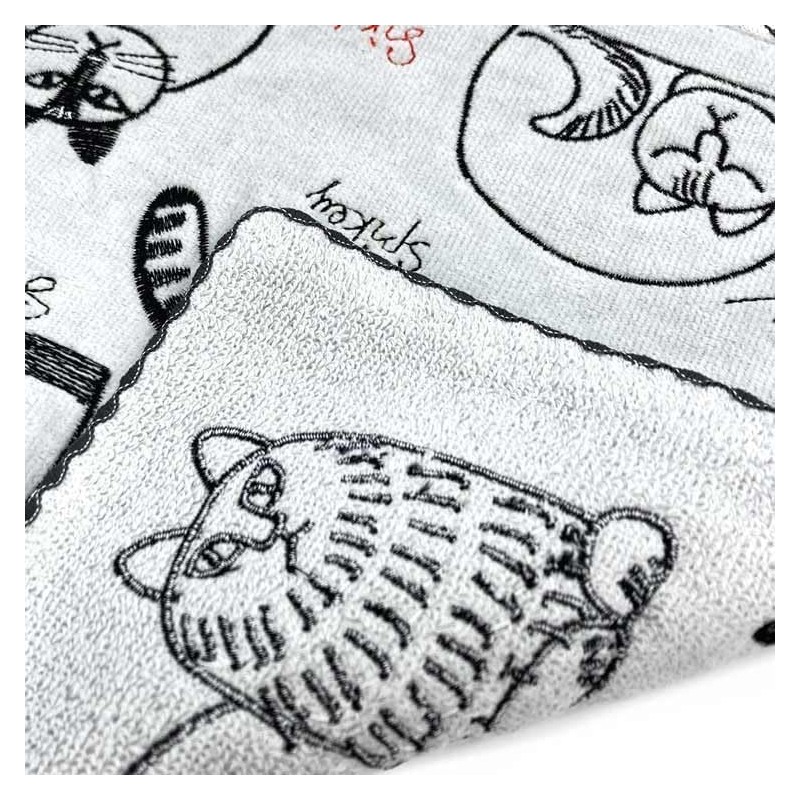 Marushin 6805013300 Mini Towel, Lisa Larson Name Sketch Cat, 100%