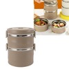 Insulated Food Container 304 Stainless Steel PP Stackable Portable Round