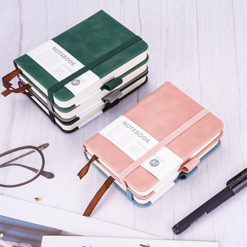 5pcs Pocket Notebook A7, Small Mini Notepad with Pens, Small