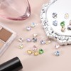 MECCANIXITY 5 Pcs 3D Heart Champagne Nail Rhinestones K9 Glass