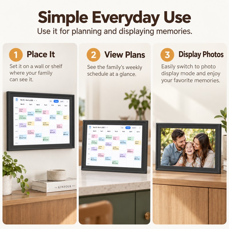 10.1-Inch Smart Family Calendar for Home Planning – WiFi Touchscreen