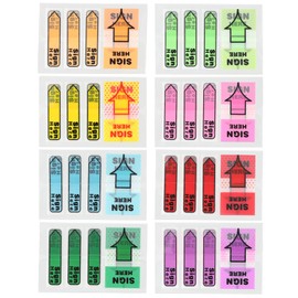 OQXEJPHFN 1000pcs Sticky Sign Here Tabs, Sign Here Stickers,Signature Flags, Arrow Labels Stickers, Adhesive Message Flags (8 Colors)