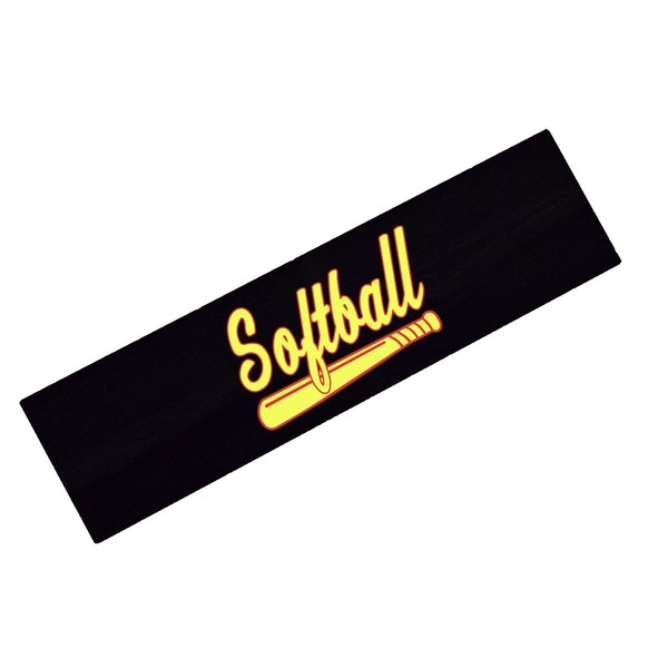 Funny Girl Designs Wholesale Softball Headbands (Available in Lots of Bulk Quantities) Cotton Stretch Absorbent Sport and Fashion Headband from 3 Headbands, Black Headband(s)
