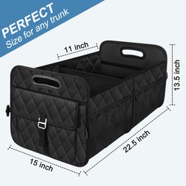 Deosk Trunk Organizer for Car - 70L Collapsible Car Storage for Suv Sedan Truck,600D Waterproof Polyester,Reinforced Handles and Non Slip Bottom(Large,Leopard print)