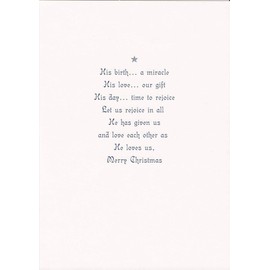 Masterpiece Studios Holiday Collection 16-Count Boxed Embossed Religious Christmas Cards with Foil-Lined Envelopes, 7.8" x 5.6", Nativity Star (909000)