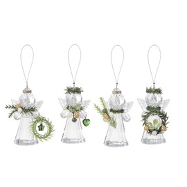 Ganz Midwest KK621 Mistletoe Faceted Angel 3 x 1.5 Inch Acrylic Christmas Tree Décor Hanging Ornament Set of 4