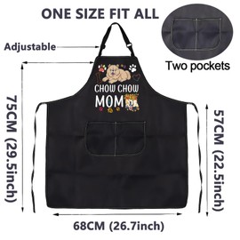BNQL Chow Chow Mom Dad Gifts Aprons Chow Chow Aprons With Pockets Chow Chow Kitchen Cooking Apron Chow Chow Dog Lover Gifts (Chow Mom APRON)