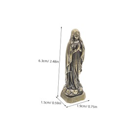 Alipis Blessed Virgin Mary Ornament Brass Craft Figurine Religious Statue for Home Church Decor