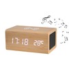 WOOD SHOW Alarm Clock Table Clock, Bluetooth 5.0 Speaker, Smartphone