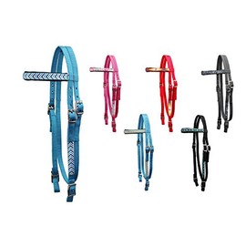 Tahoe Tack Patterned Double Layer Nylon Western Browband Headstalls for Horses Available in Six Colors
