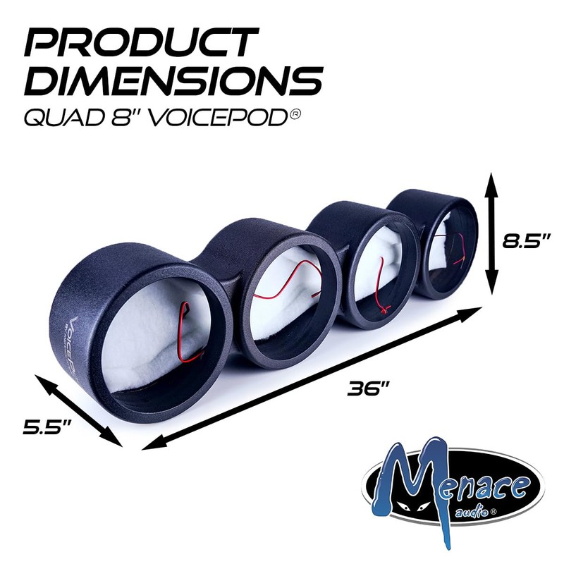 Menace Audio® VOICEPOD® Quad (4) 8" Empty Midrange Enclosure